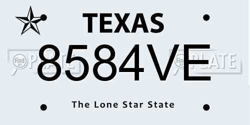 8584VE Texas License Plate