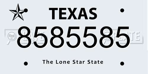 8585585 Texas License Plate