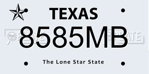 8585MB Texas License Plate
