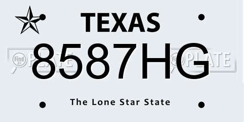 8587HG Texas License Plate