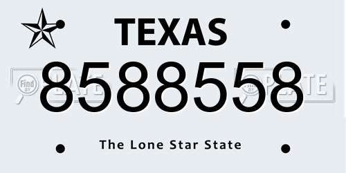 8588558 Texas License Plate