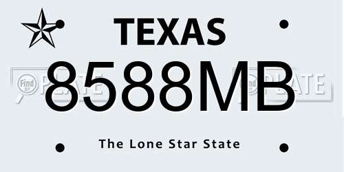 8588MB Texas License Plate