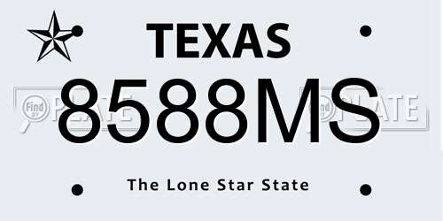 8588MS Texas License Plate