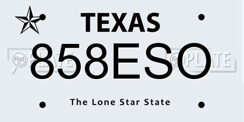 858ESO Texas License Plate