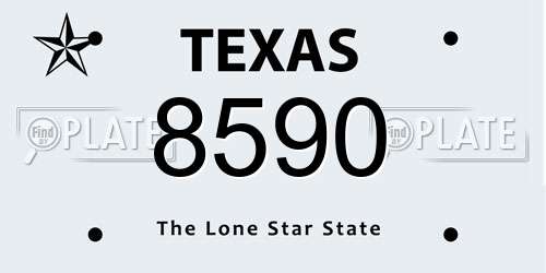 8590 Texas License Plate