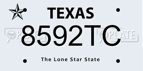8592TC Texas License Plate