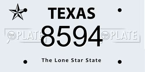 8594 Texas License Plate
