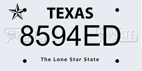 8594ED Texas License Plate
