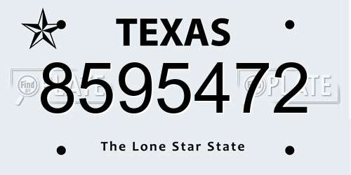 8595472 Texas License Plate