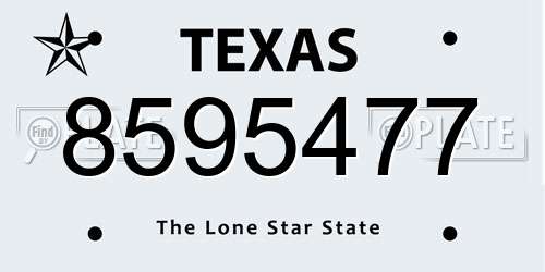 8595477 Texas License Plate