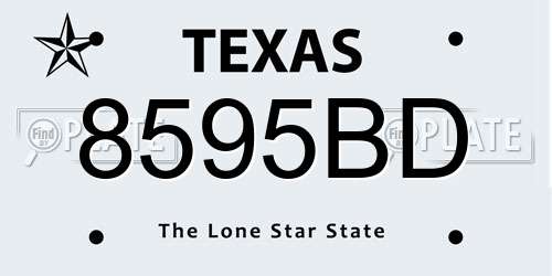 8595BD Texas License Plate