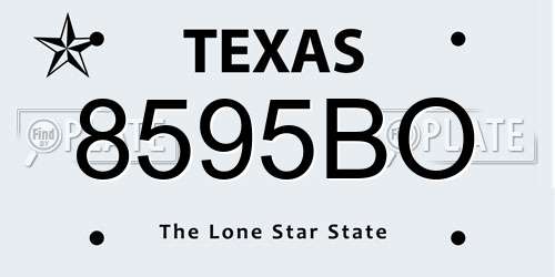 8595BO Texas License Plate