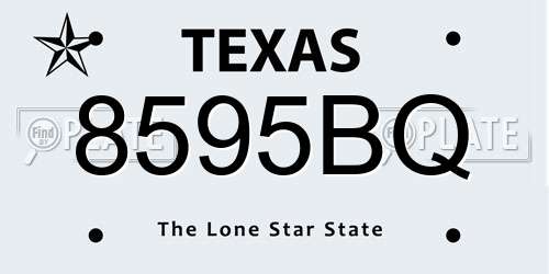 8595BQ Texas License Plate