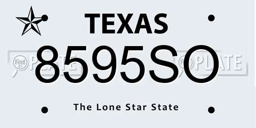 8595SO Texas License Plate