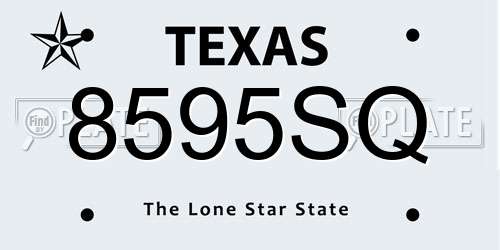 8595SQ Texas License Plate
