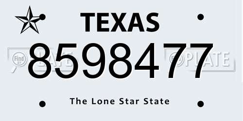 8598477 Texas License Plate