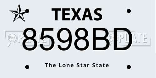 8598BD Texas License Plate