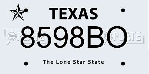 8598BO Texas License Plate