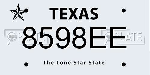 8598EE Texas License Plate