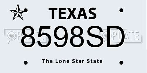 8598SD Texas License Plate