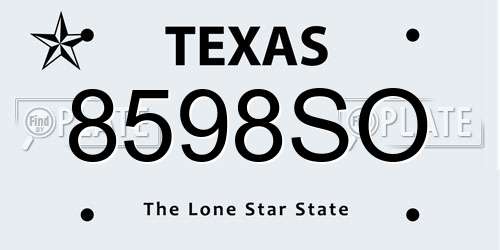 8598SO Texas License Plate