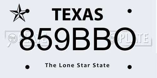 859BBO Texas License Plate