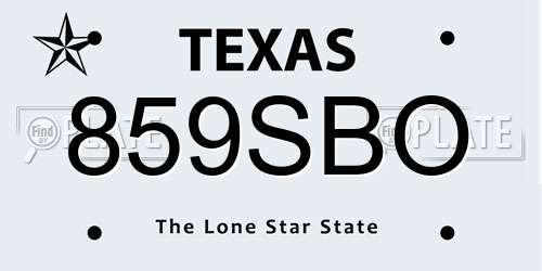 859SBO Texas License Plate