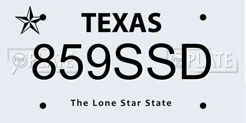 859SSD Texas License Plate