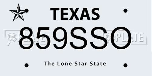 859SSO Texas License Plate