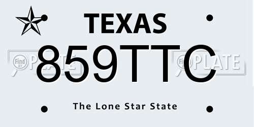 859TTC Texas License Plate