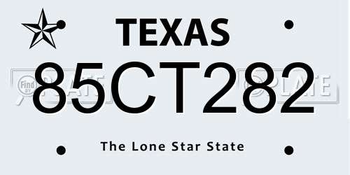 85CT282 Texas License Plate