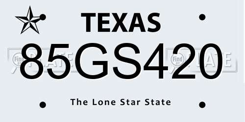 85GS420 Texas License Plate