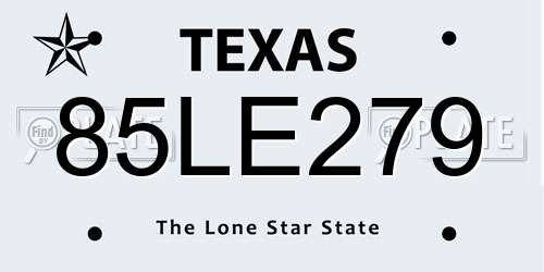 85LE279 Texas License Plate