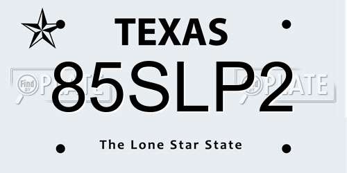 85SLP2 Texas License Plate