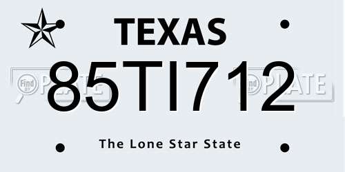 85TI712 Texas License Plate