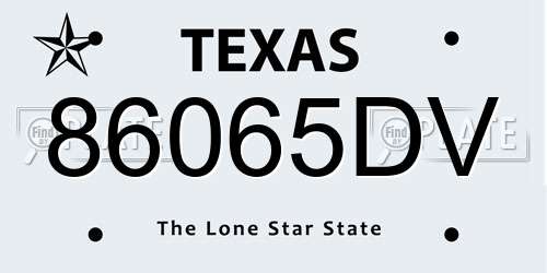 86065DV Texas License Plate