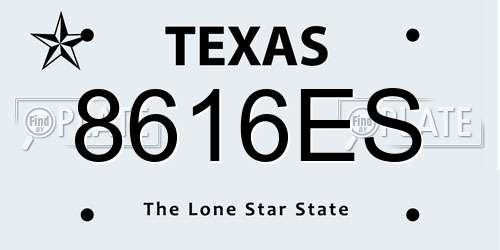8616ES Texas License Plate