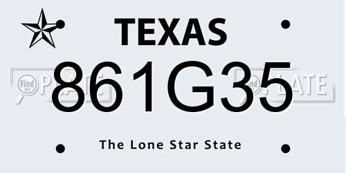 861G35 Texas License Plate
