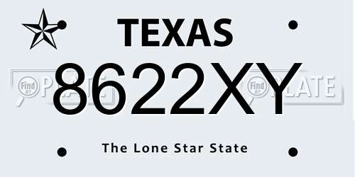 8622XY Texas License Plate