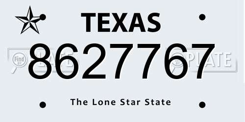 8627767 Texas License Plate