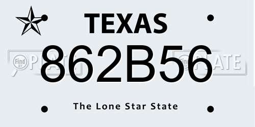 862B56 Texas License Plate