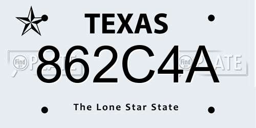 862C4A Texas License Plate