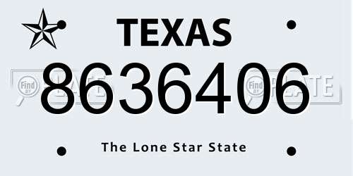 8636406 Texas License Plate