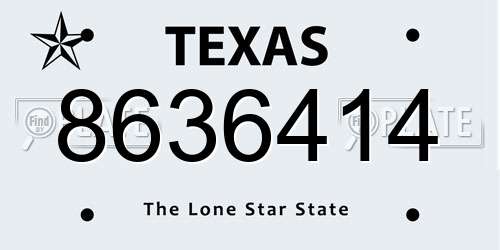 8636414 Texas License Plate