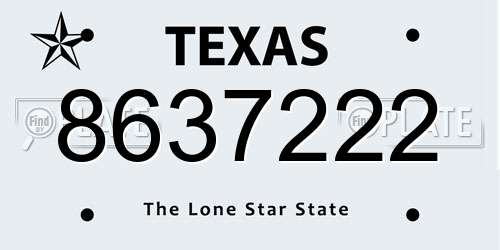 8637222 Texas License Plate