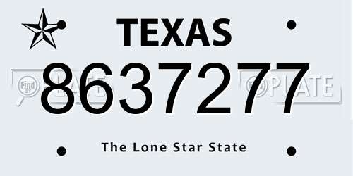8637277 Texas License Plate
