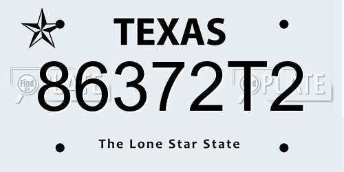 86372T2 Texas License Plate