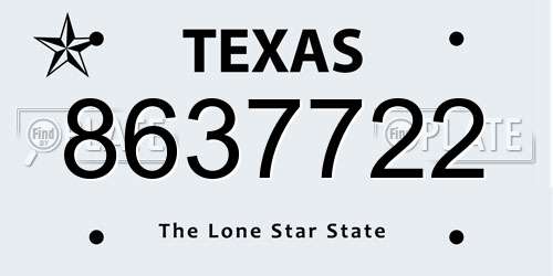 8637722 Texas License Plate
