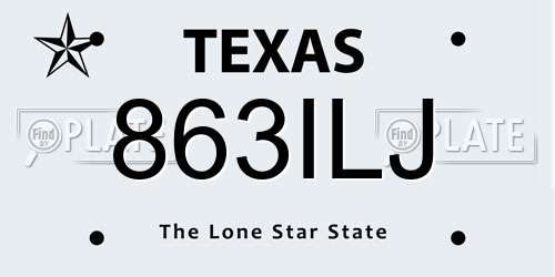 863ILJ Texas License Plate