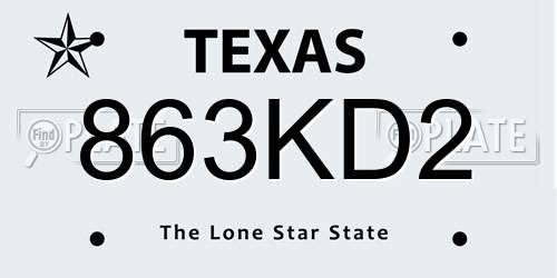 863KD2 Texas License Plate